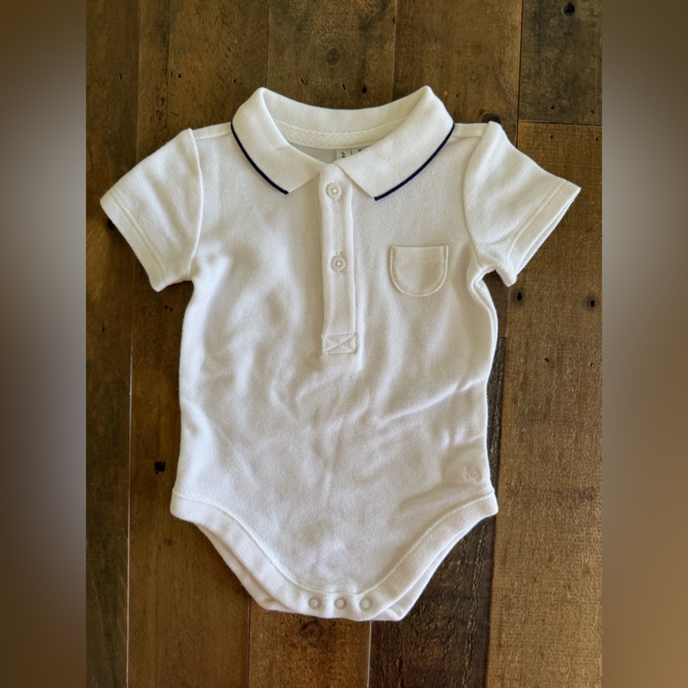 Janie & Jack - POLO BODYSUIT - White - 0-3m
